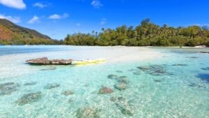 a kayak in the water:Island Bliss